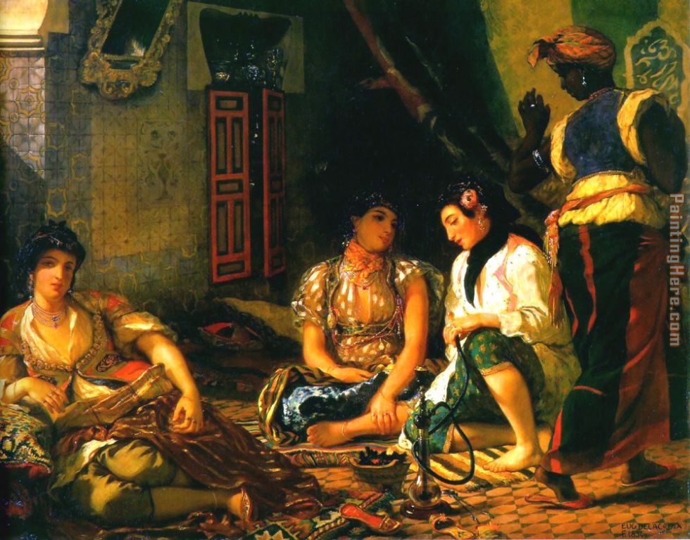 Women of Algiers in their Apartment painting - Eugene Delacroix Women of Algiers in their Apartment art painting